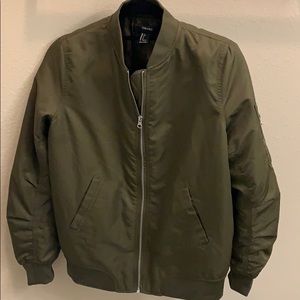 Green Bomber Jacket Forever 21 Great condition